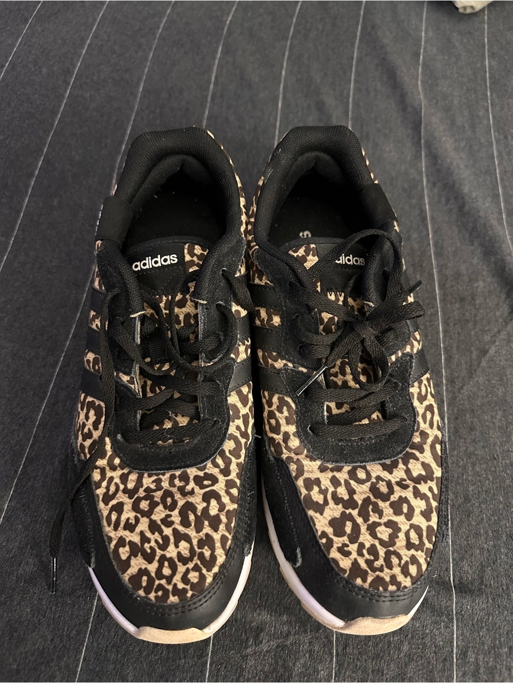 adidas Leopard Print Running Sneakers - Black & Tan